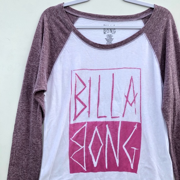Billabong Raglan Baseball Tee Size Large - Picture 2 of 5